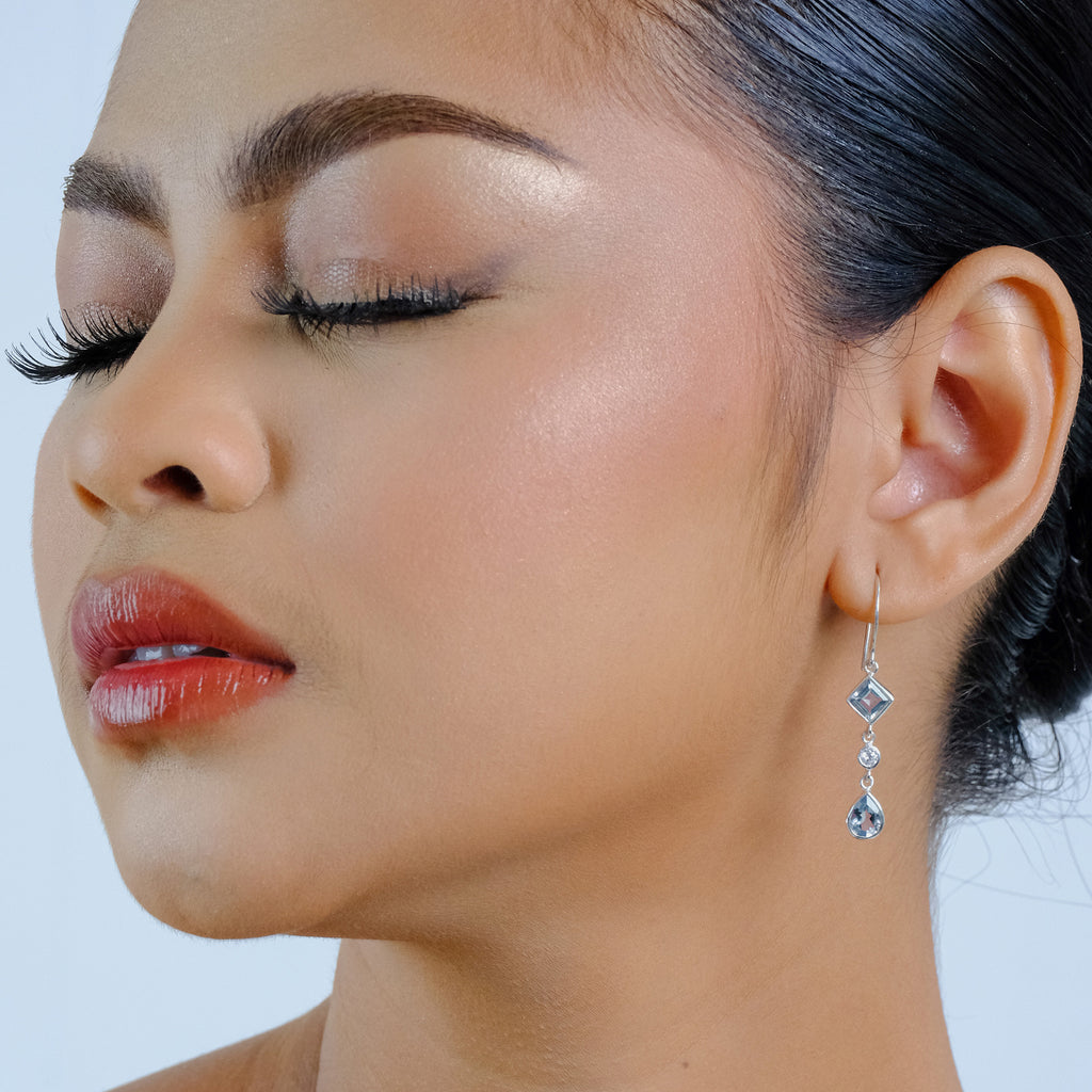 Anting Dangling Double Drop Perak 925 Koleksi Alleania