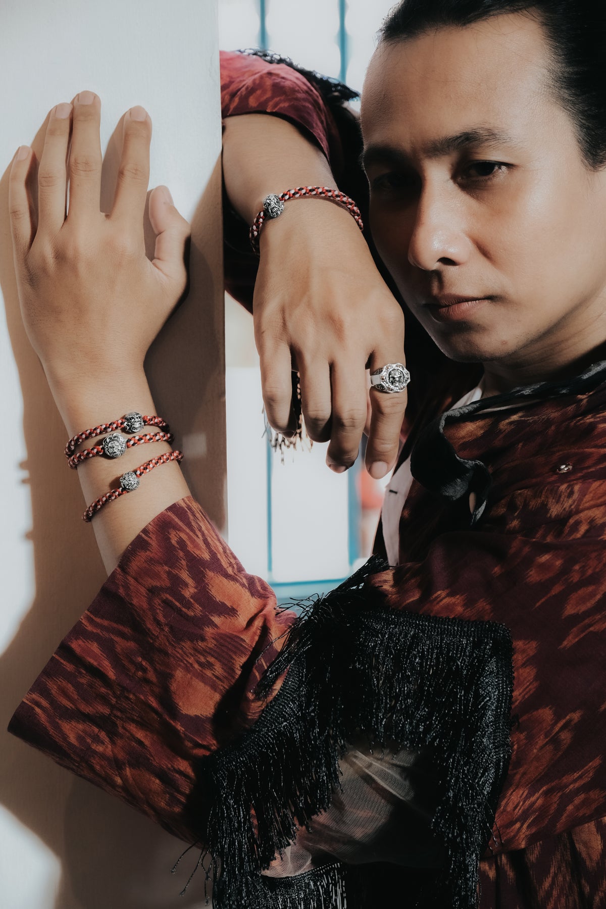 925 Sidhakarya Sterling Silver Oxidized Black Braided Rope Collection Bracelet