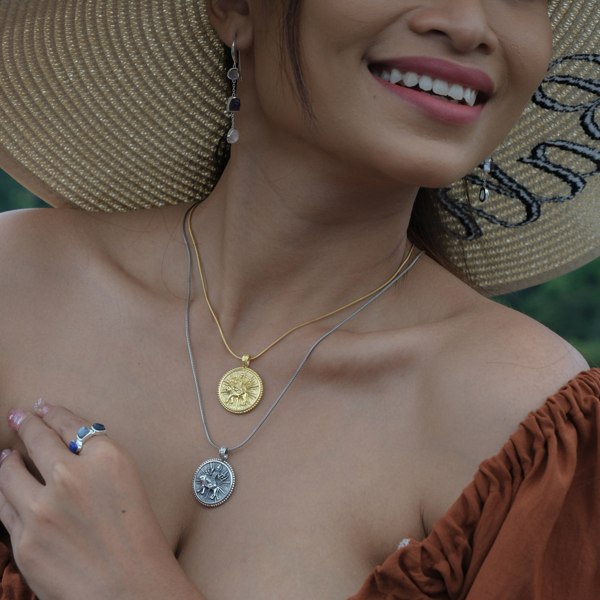 Durga Silver Pendant Goddess Amulet Sterling Silver Collection