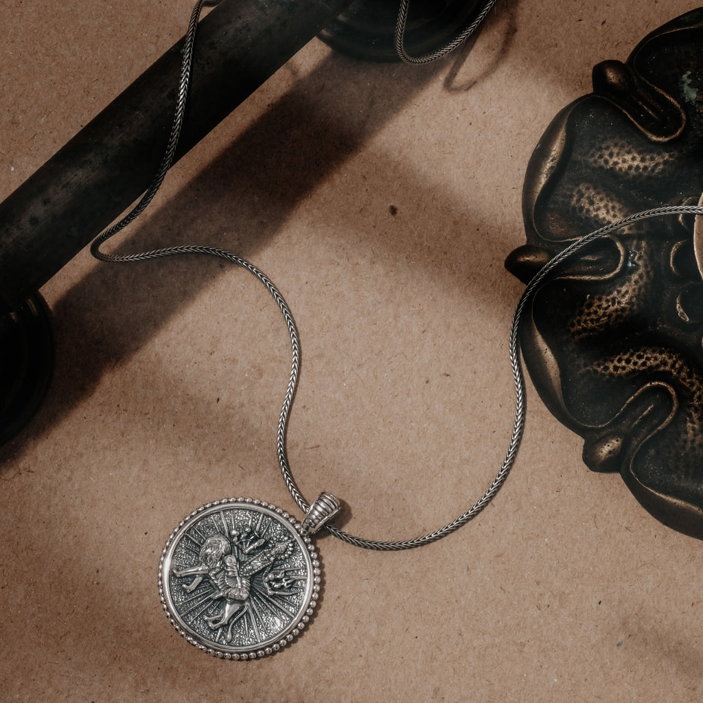 Durga Silver Pendant Goddess Amulet Sterling Silver Collection