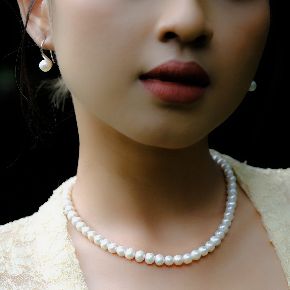 Lumine Pearl Sterling Silver 925 Hook Earrings