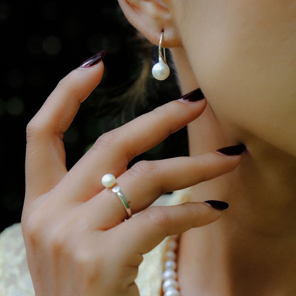 Lumine Pearl Sterling Silver 925 Adjustable Ring Collection
