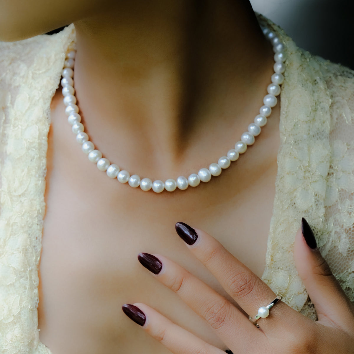 Lumine Pearl Sterling Silver 925 Classic Necklace