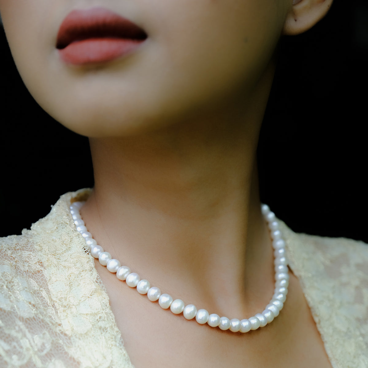 Lumine Pearl Sterling Silver 925 Classic Necklace