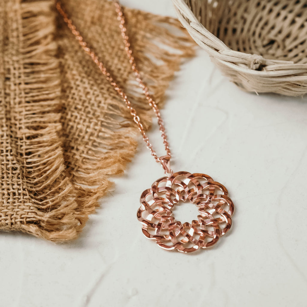 Necklace Chain Pendant 925 Sterling Silver Rose Gold Plated