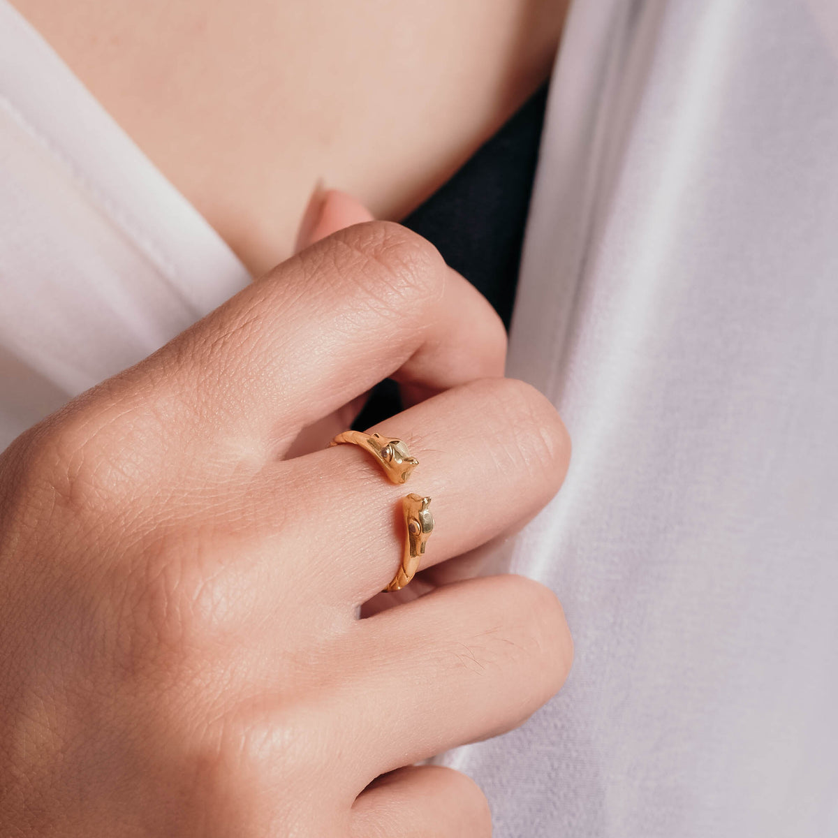 Seahorse Collection Sterling Silver 925 Gold Plated Ring