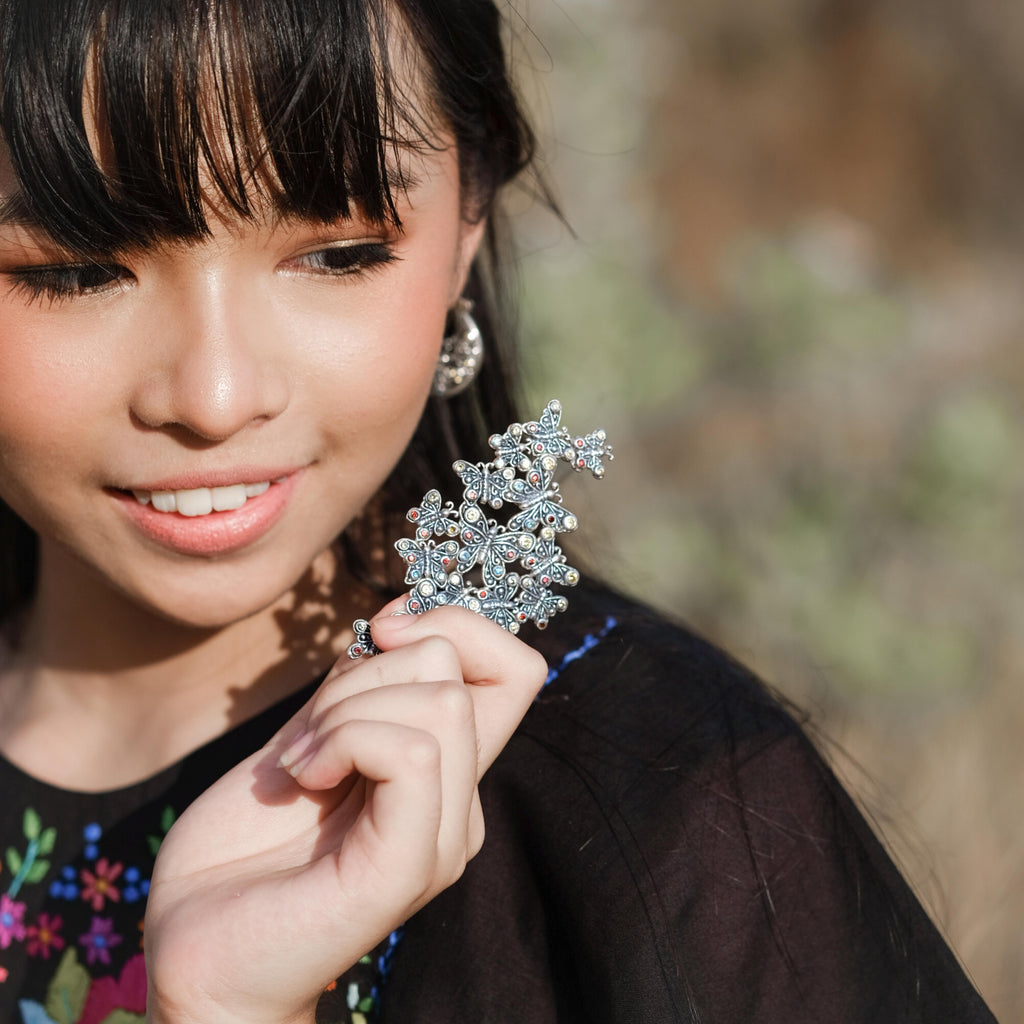 Bross Double Perak Koleksi Kupu Kupu Sterling Silver 925