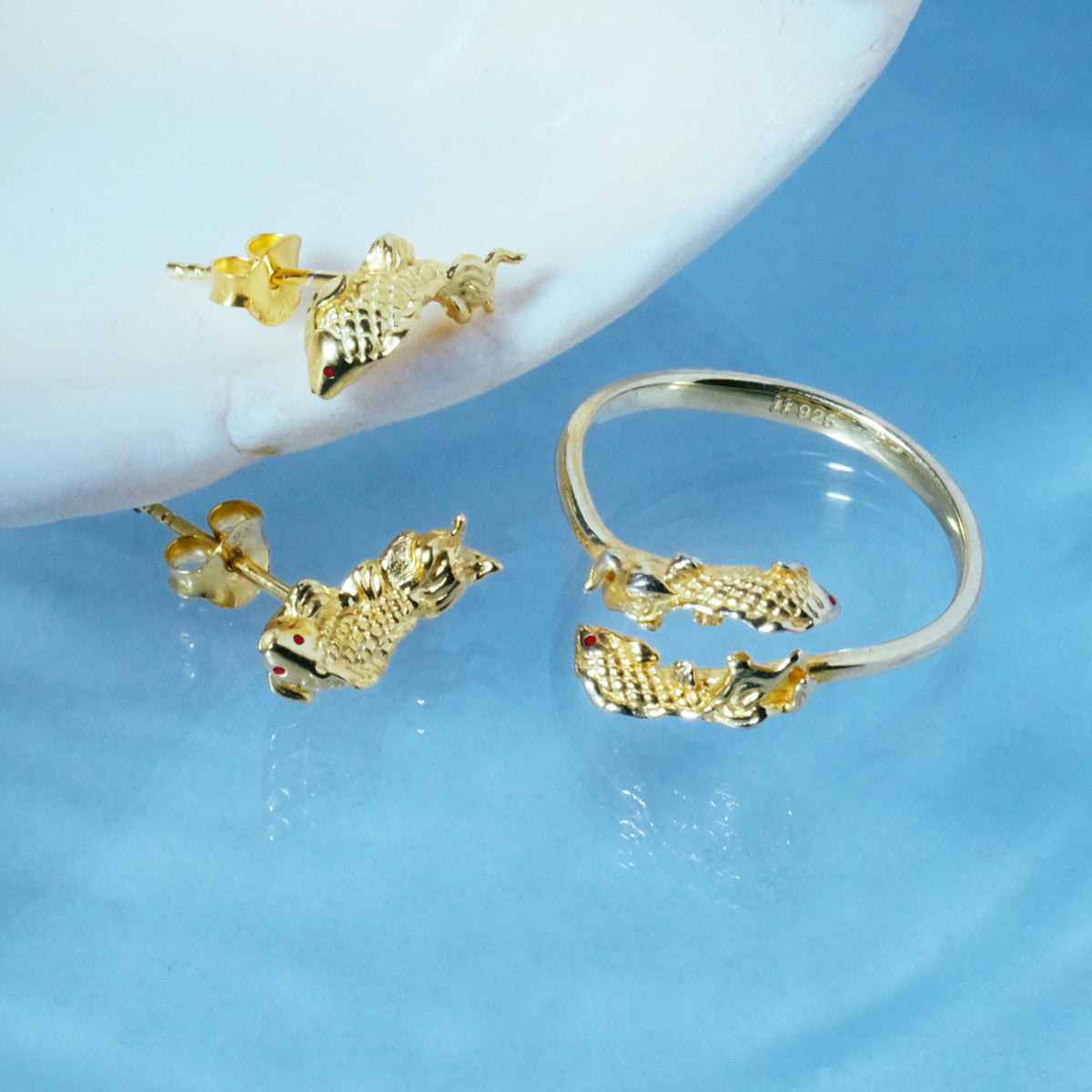 Cincin Perak Yamabuki Sterling Silver 925 Gold Plated