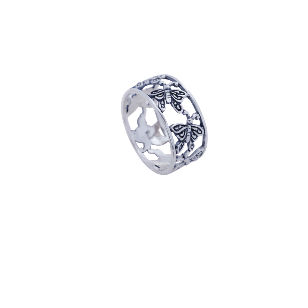 Butterfly Collection Silver Band Ring