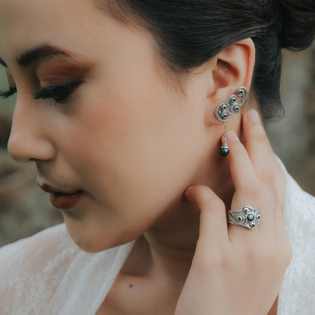 Anting Earclimber 1 Perak 925 Koleksi Wangsa