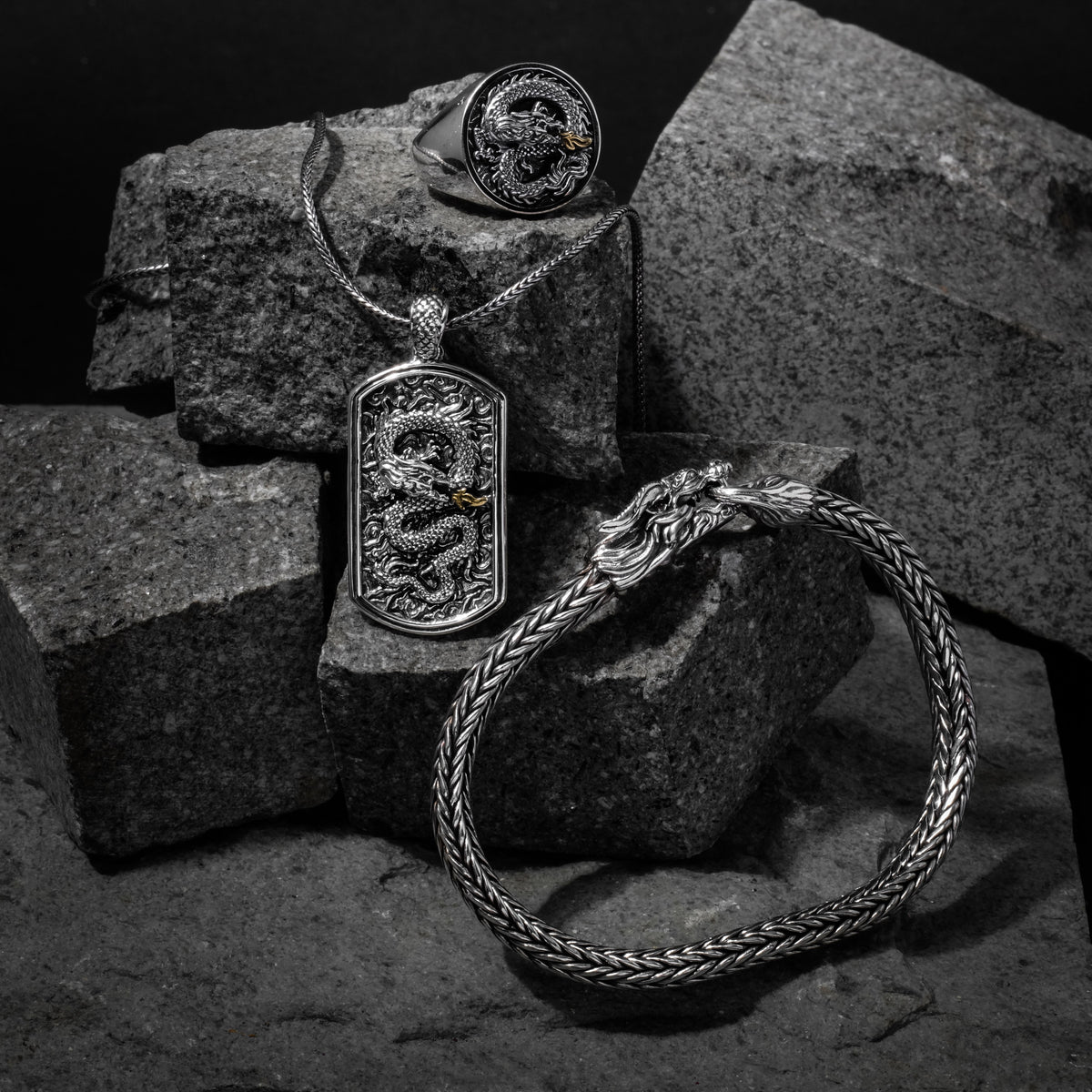 Pendant Perak Kotak Koleksi Dragon Sterling Silver