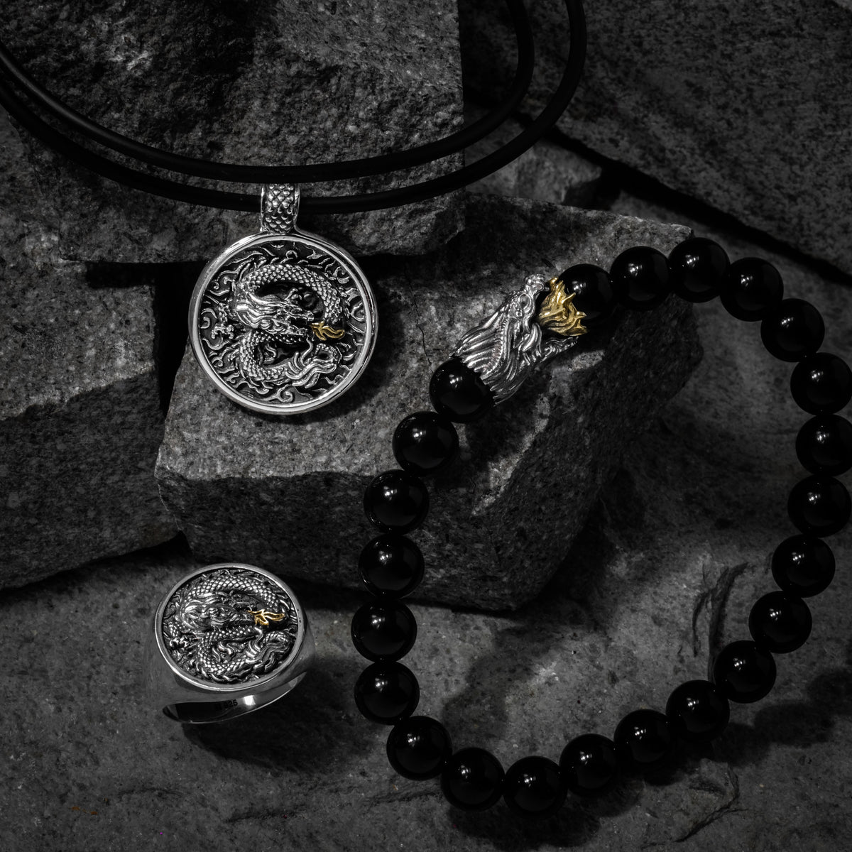 Pendant Perak Bulat Koleksi Dragon Sterling Silver