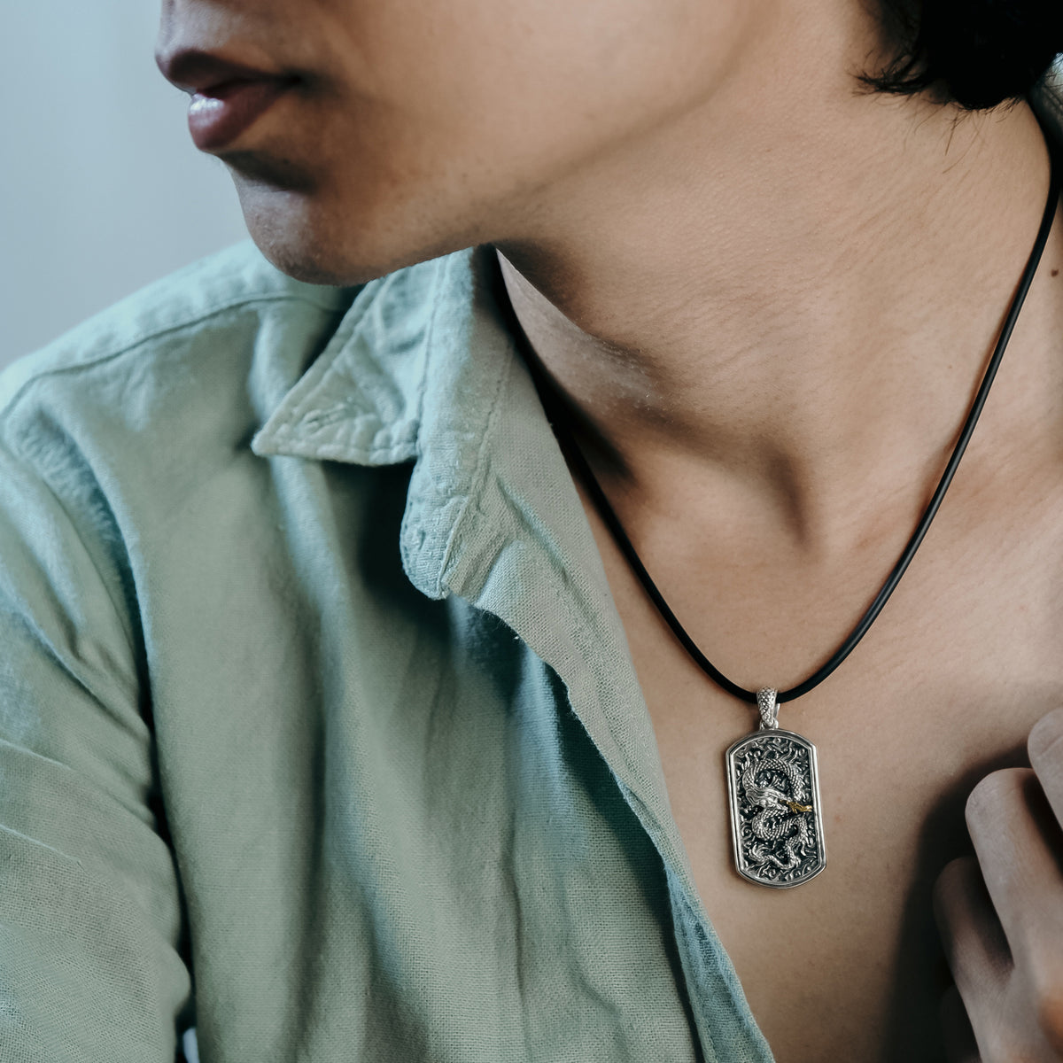 Pendant Perak Kotak Koleksi Dragon Sterling Silver