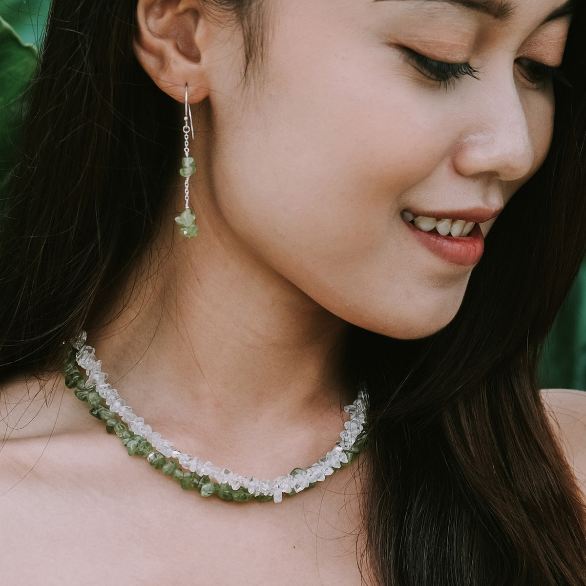 Aura Collection Choker Necklace 925 Sterling Silver Clear Quartz