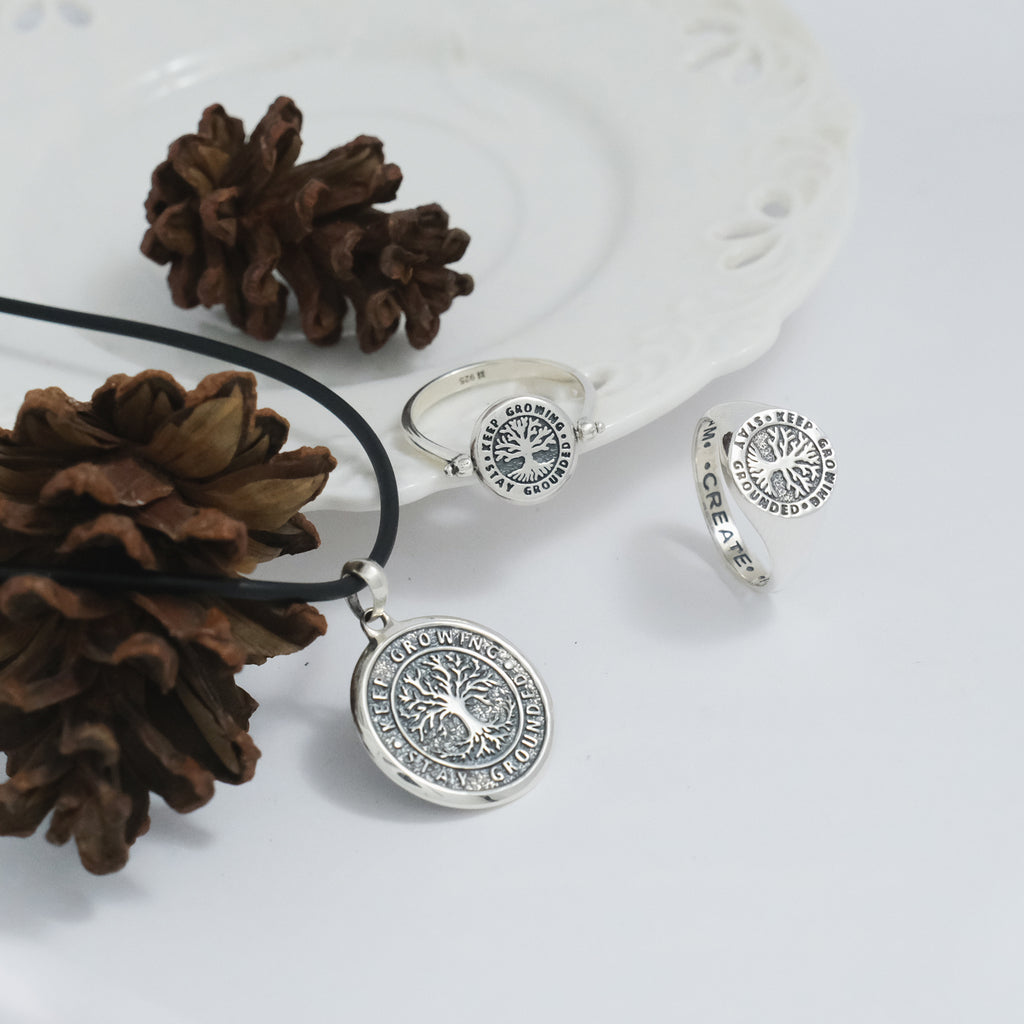 Sterling Silver Tree of Life Signet Ring New Design Collection