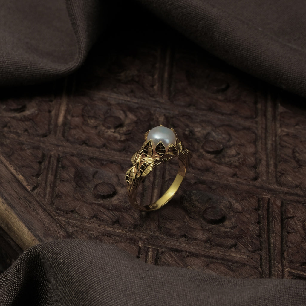Cincin Cocktail 2 Perak Koleksi Mutiara Melati Sterling Silver 925 Gold Plated