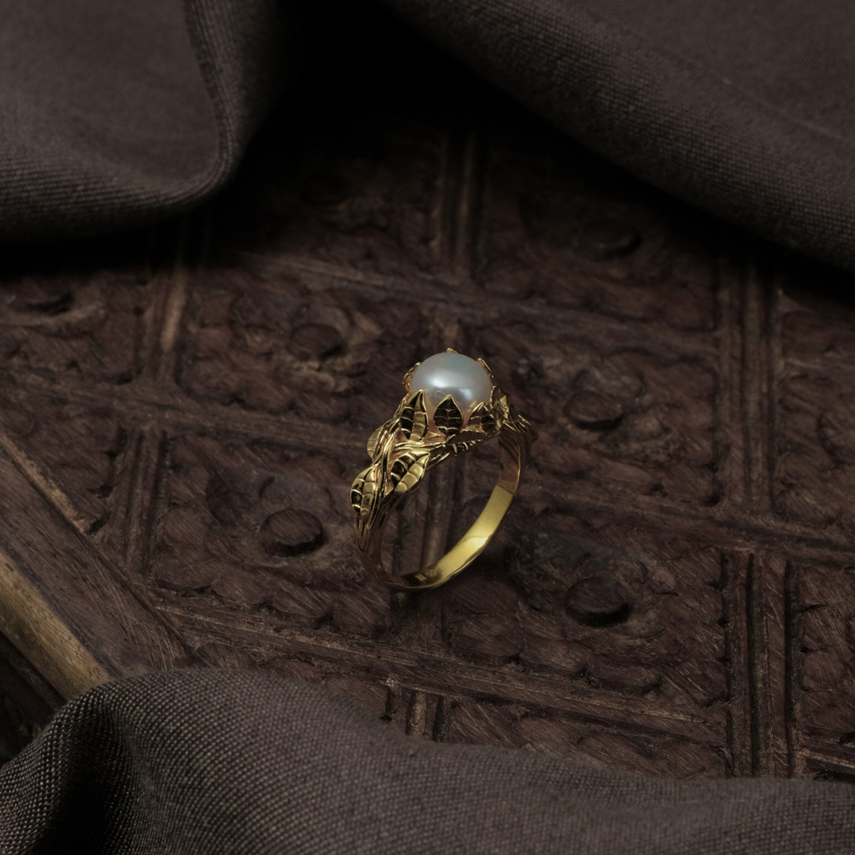 Cincin Cocktail 2 Perak Koleksi Mutiara Melati Sterling Silver 925 Gold Plated
