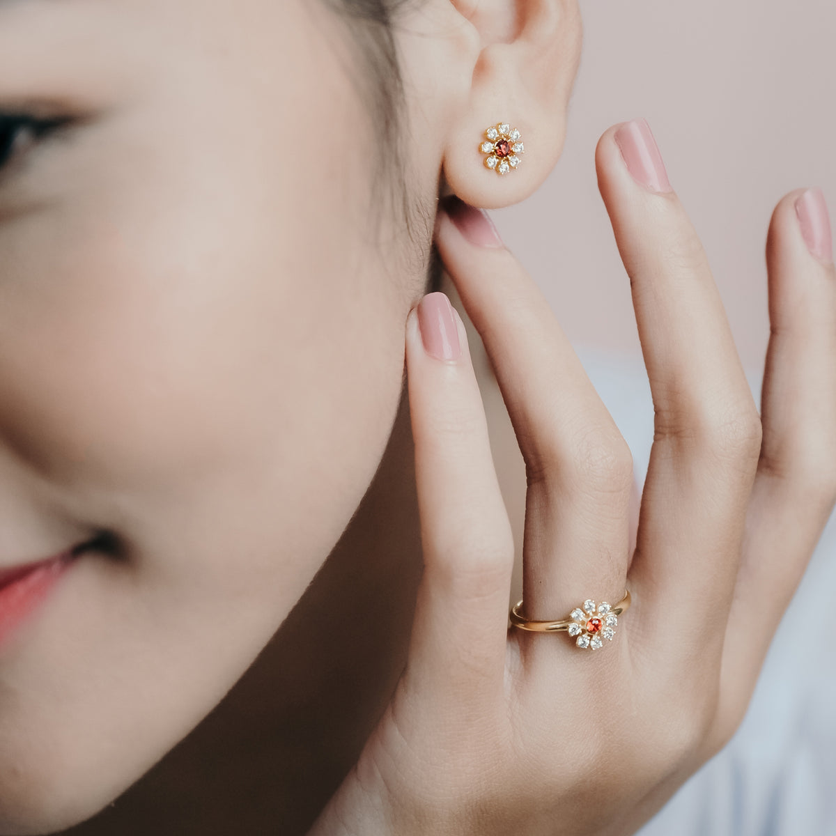 Cincin Koleksi Coreopsis Sterling Silver 925 Gold Plated