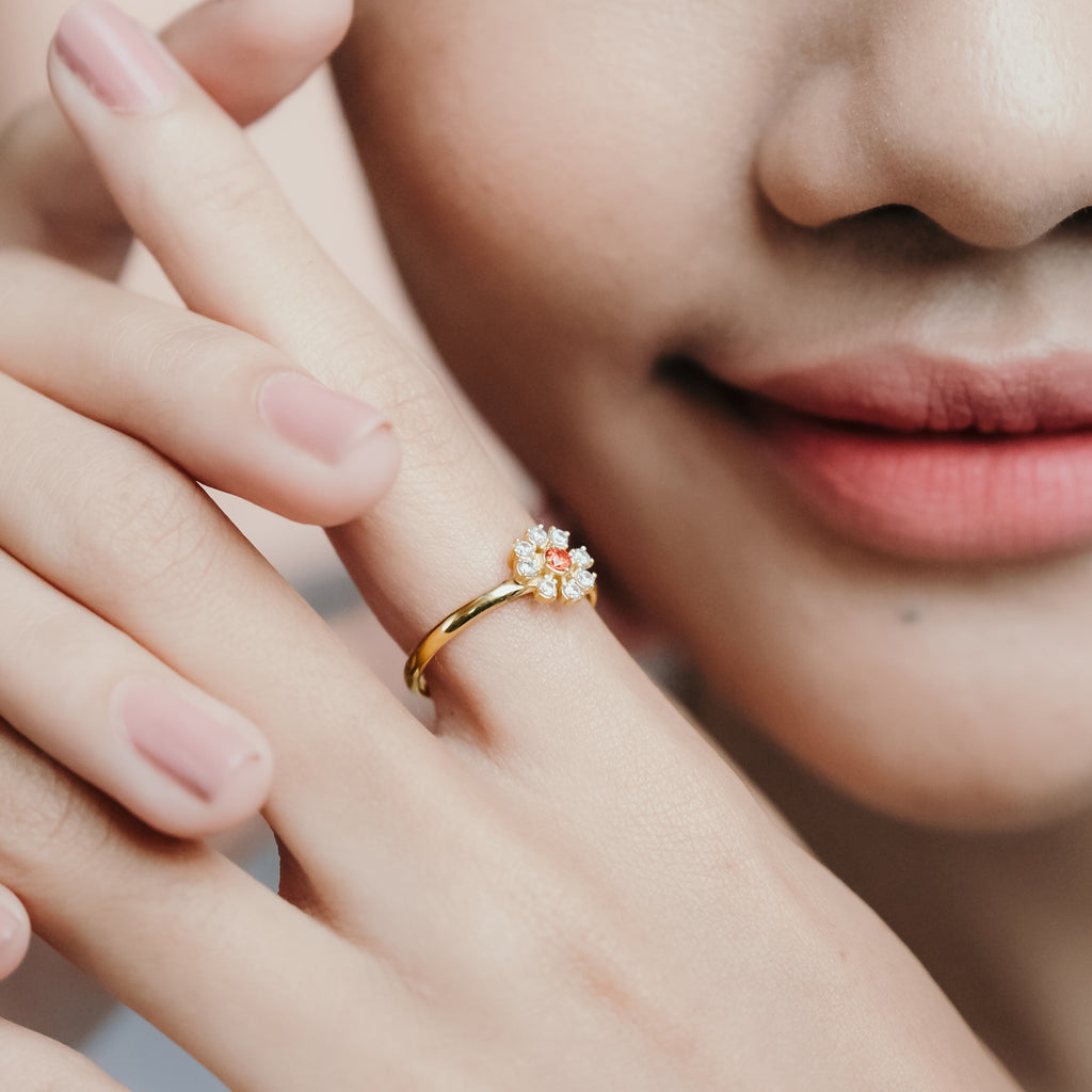 Cincin Koleksi Coreopsis Sterling Silver 925 Gold Plated