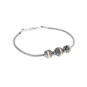 Gelang Perak 925 Koleksi Emas Perak Balinese Braided Bracelet with Silver Beads