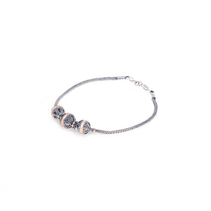 Gelang Perak 925 Koleksi Emas Perak Balinese Braided Bracelet with Silver Beads