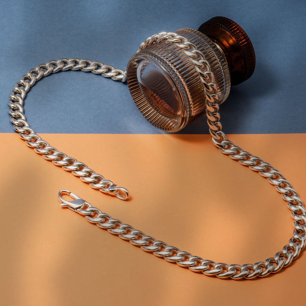 Sunaka Jewelry Cuban Sterling Silver 925 Chain Necklace