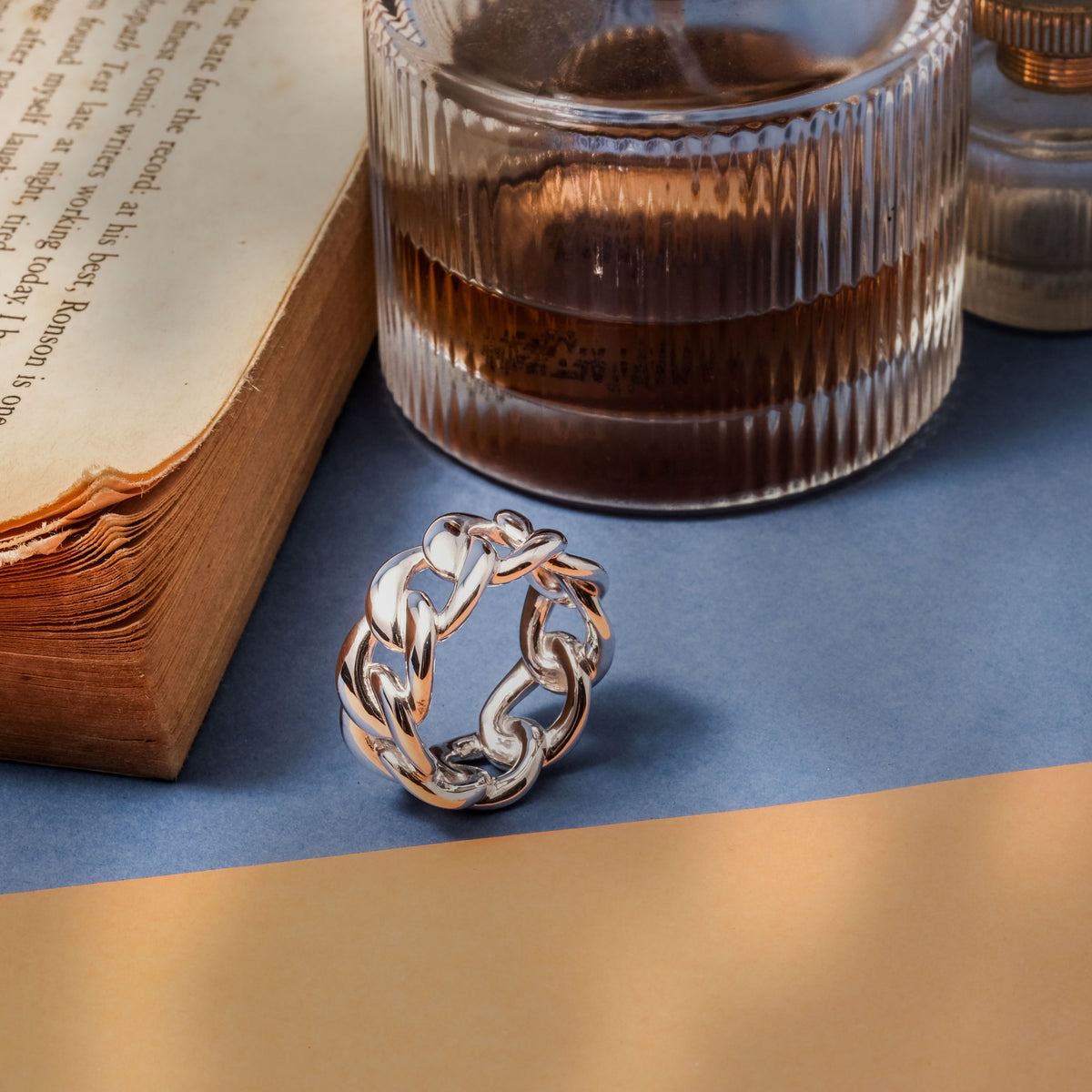Cincin Rantai Large Perak Koleksi Cuban Sterling Silver 925