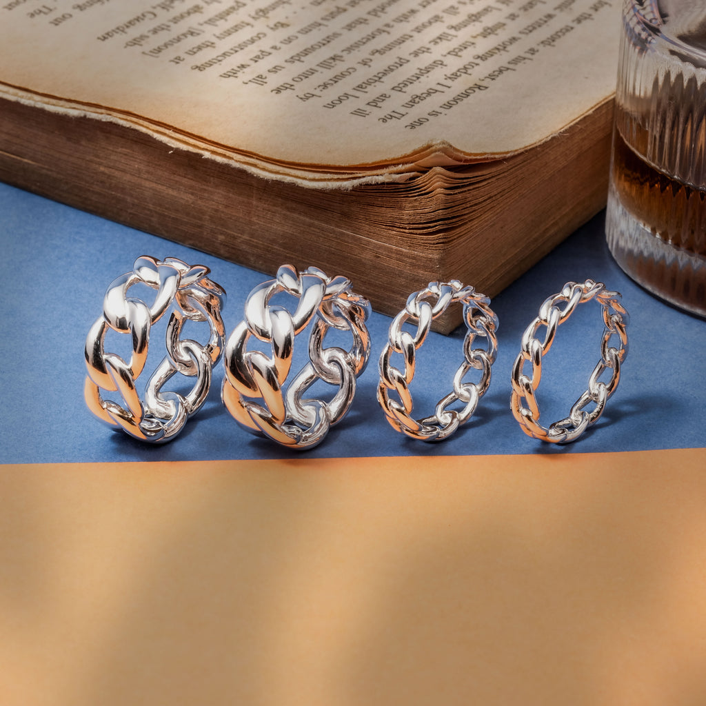 Cincin Rantai Large Perak Koleksi Cuban Sterling Silver 925