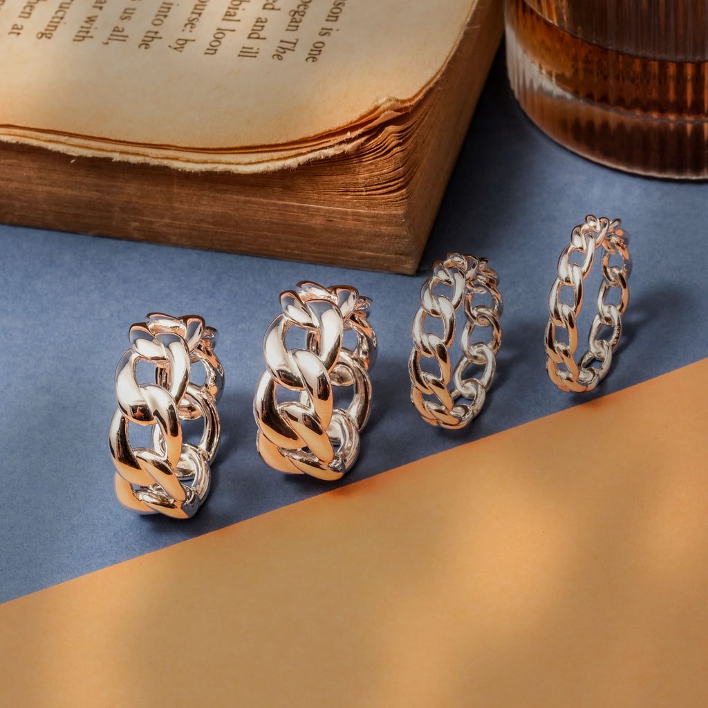 Cincin Rantai Extra Large Perak Koleksi Cuban Sterling Silver 925