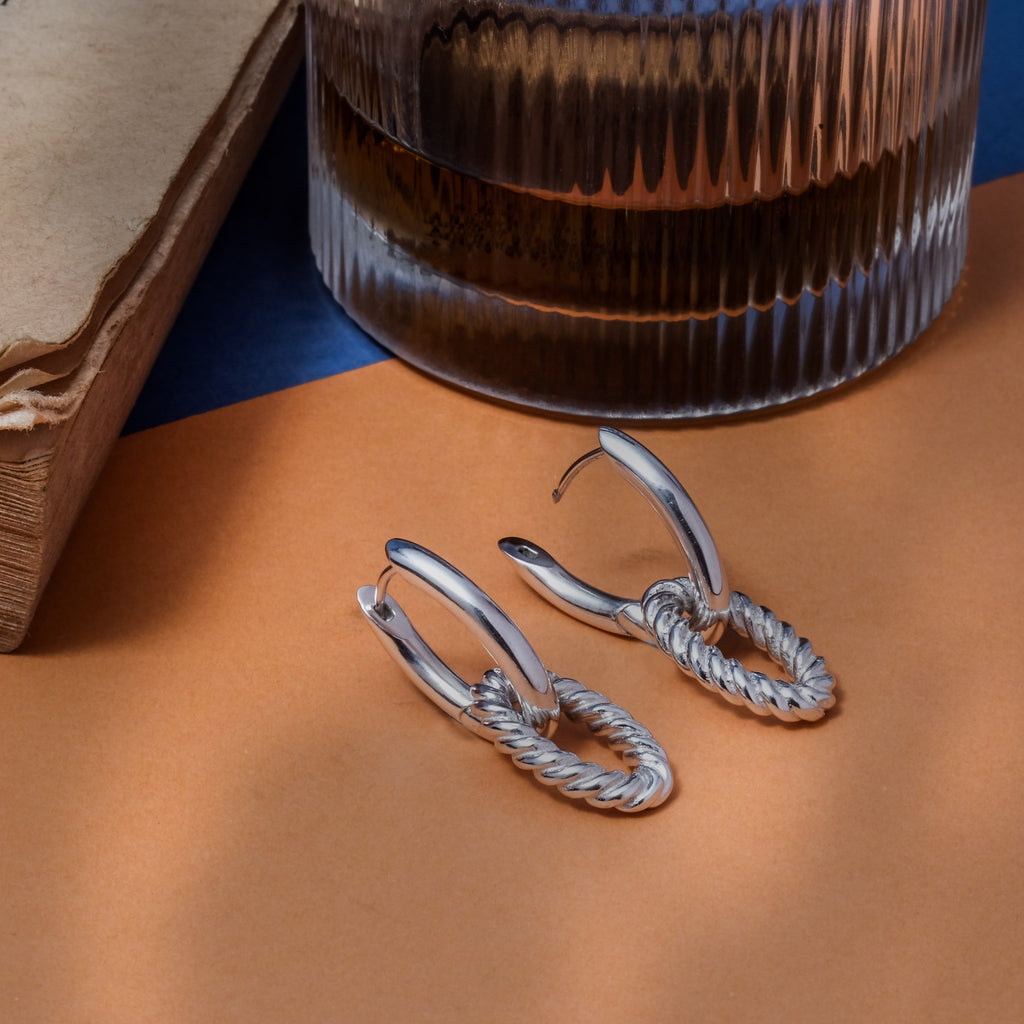 Huggie Chain Earrings Bable Curb Plain Cuban Collection 925 Sterling Silver