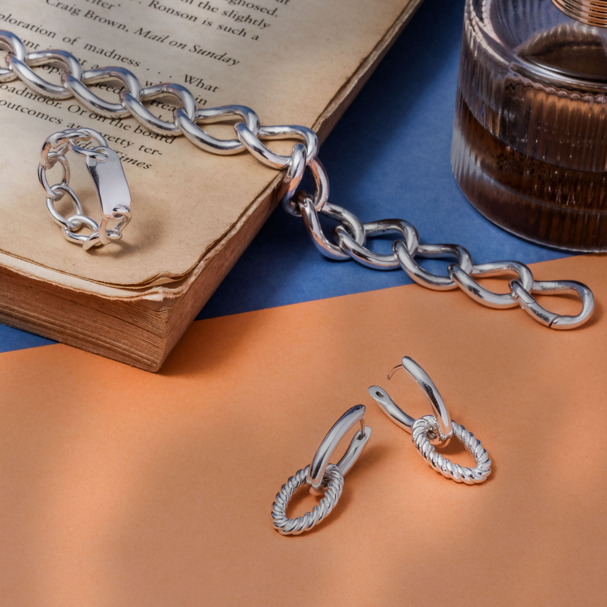 Huggie Chain Earrings Bable Curb Plain Cuban Collection 925 Sterling Silver