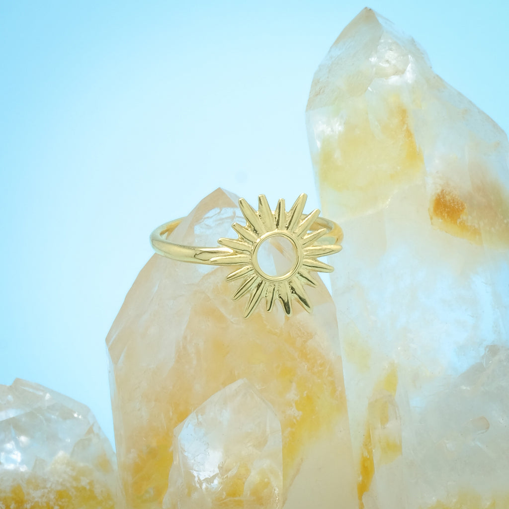 Full Ring Sunburn Gold Plated Sterling Silver 925 Collection