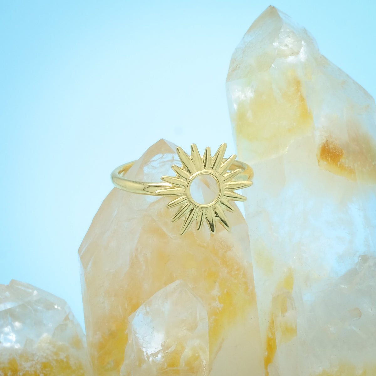 Full Ring Sunburn Gold Plated Sterling Silver 925 Collection