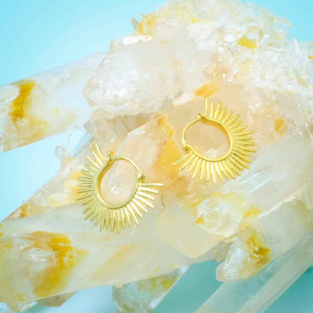 Anting Koleksi Sunburn Gold Plated Sterling Silver 925