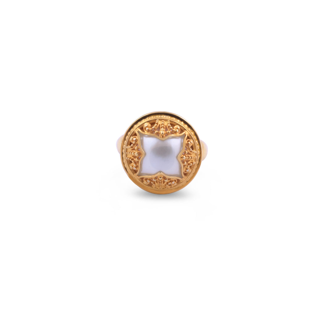 Padma Acala Collection Gold Plated 925 Silver Cocktail Ring