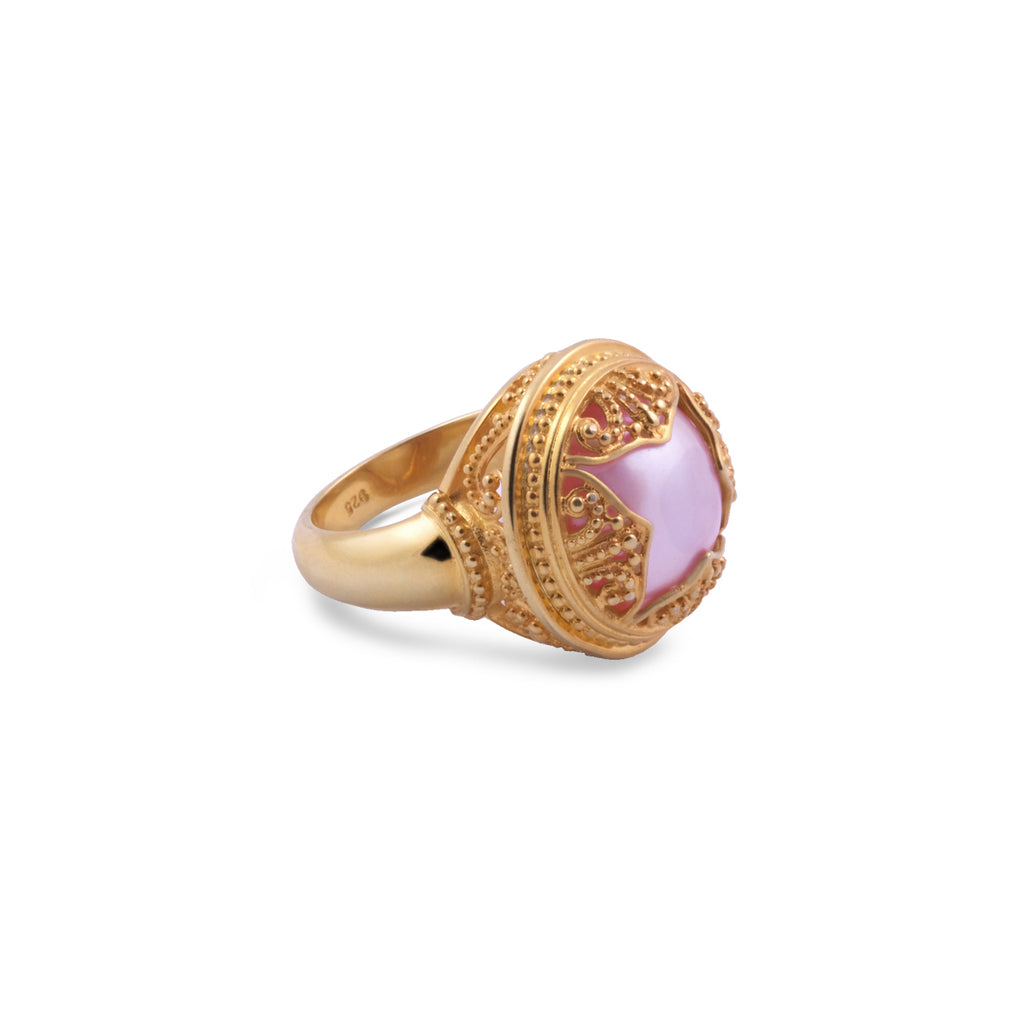 Padma Acala Collection Gold Plated 925 Silver Cocktail Ring