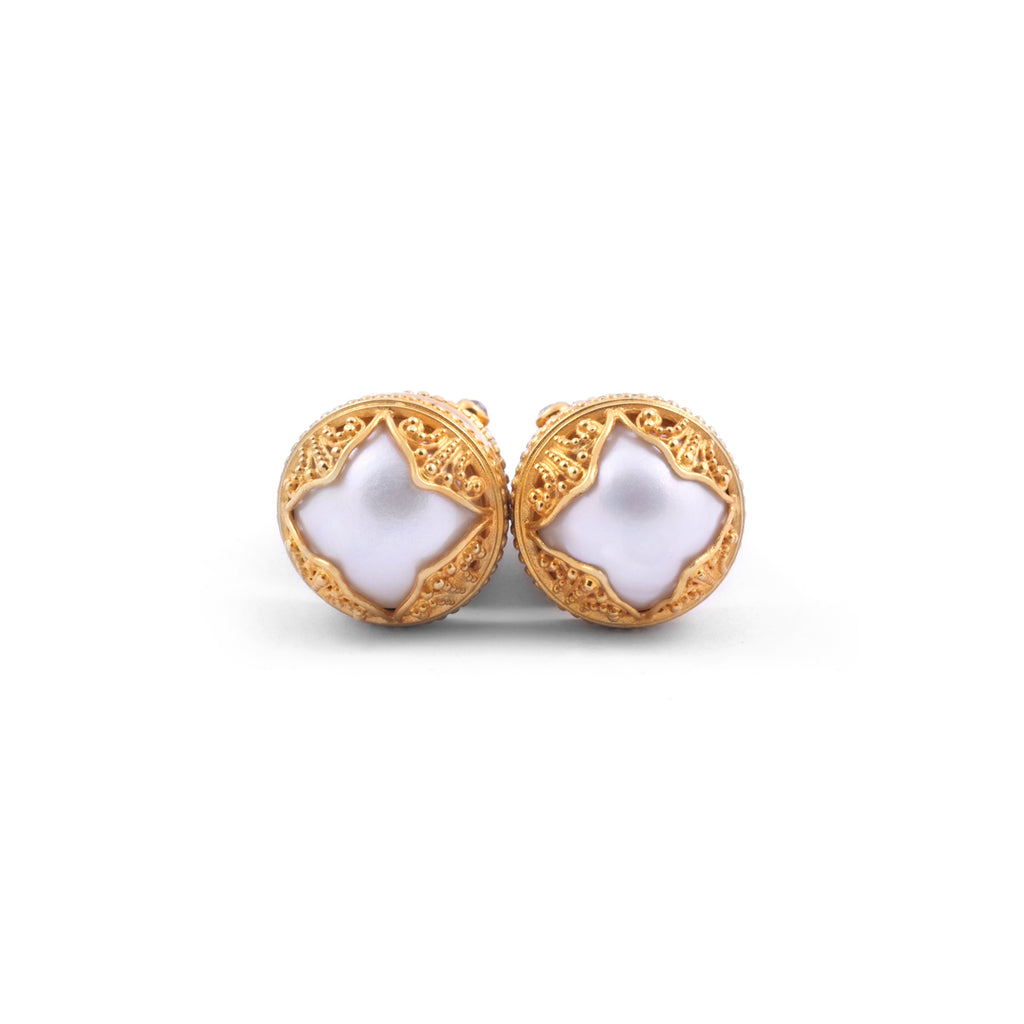 925 Sterling Silver Subeng Earrings Padma Acala Collection Gold Plated