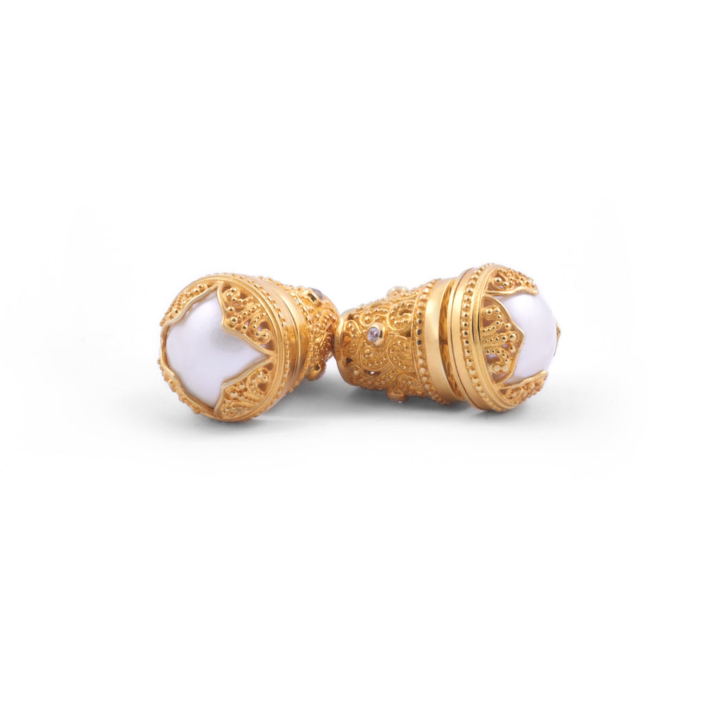 925 Sterling Silver Subeng Earrings Padma Acala Collection Gold Plated