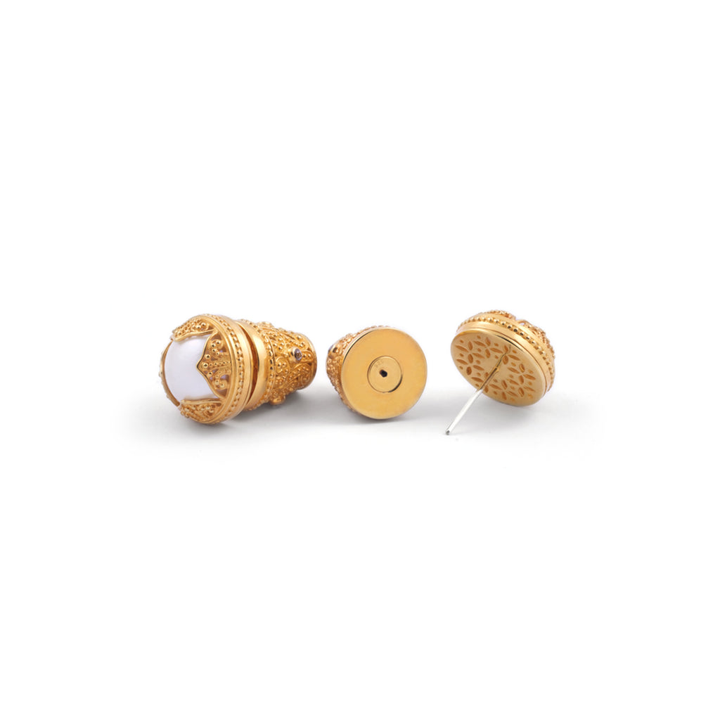 925 Sterling Silver Subeng Earrings Padma Acala Collection Gold Plated
