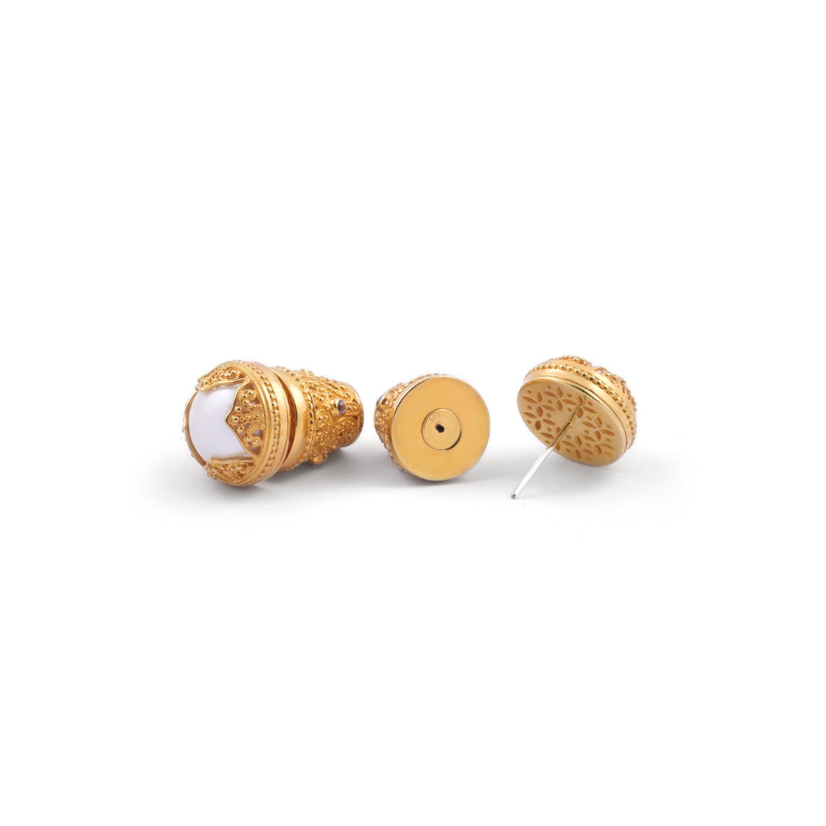 925 Sterling Silver Subeng Earrings Padma Acala Collection Gold Plated