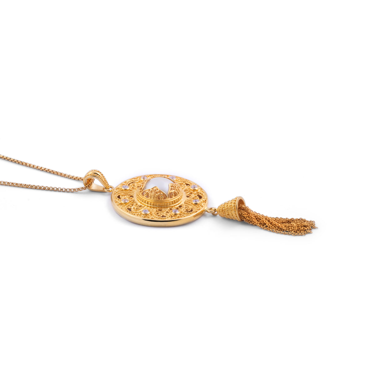 925 Silver Pendant Padma Acala Collection Gold Plated