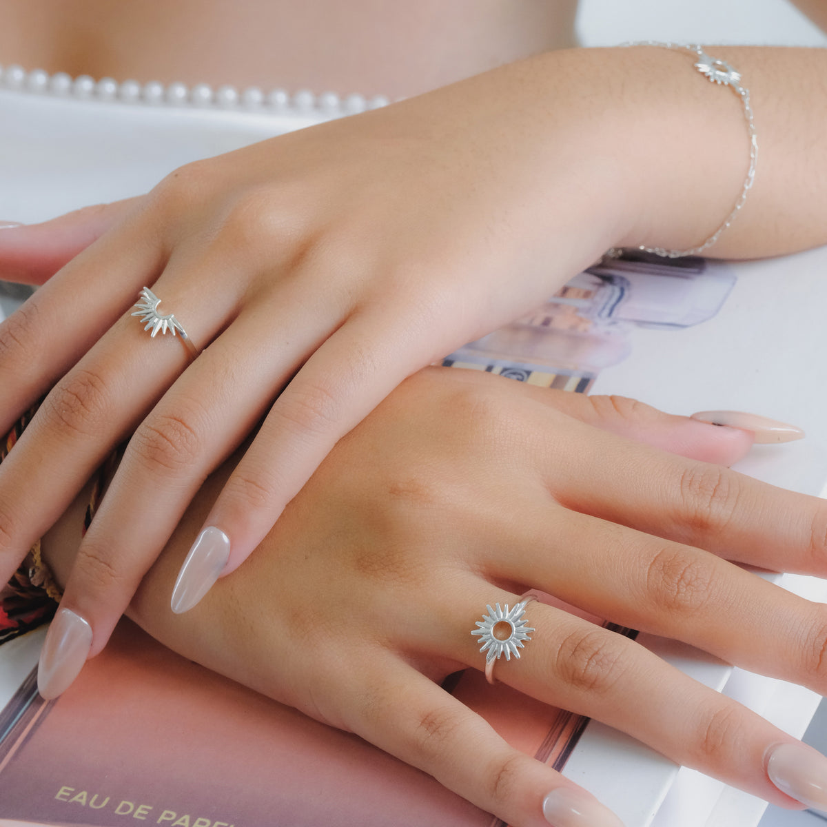 Sunburn Collection Half Ring Sterling Silver 925