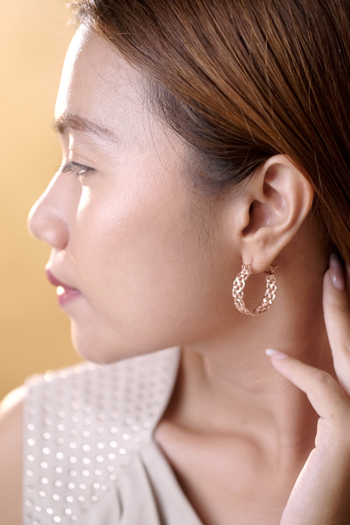 925 Silver Woven Rose Gold Plated Earrings Collection