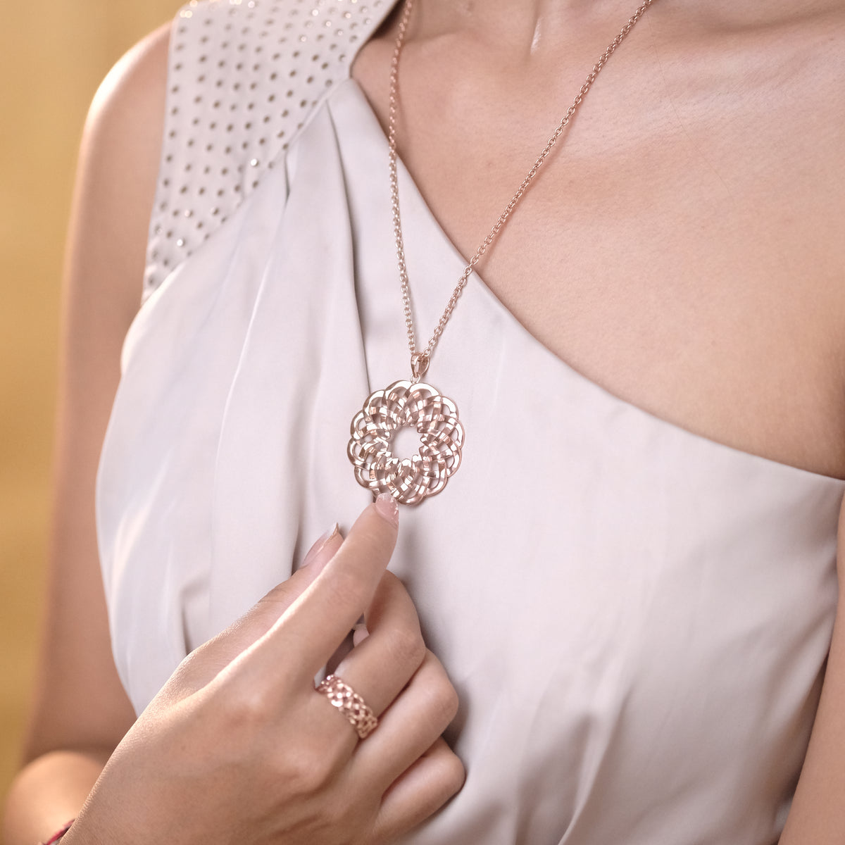 Necklace Chain Pendant 925 Sterling Silver Rose Gold Plated