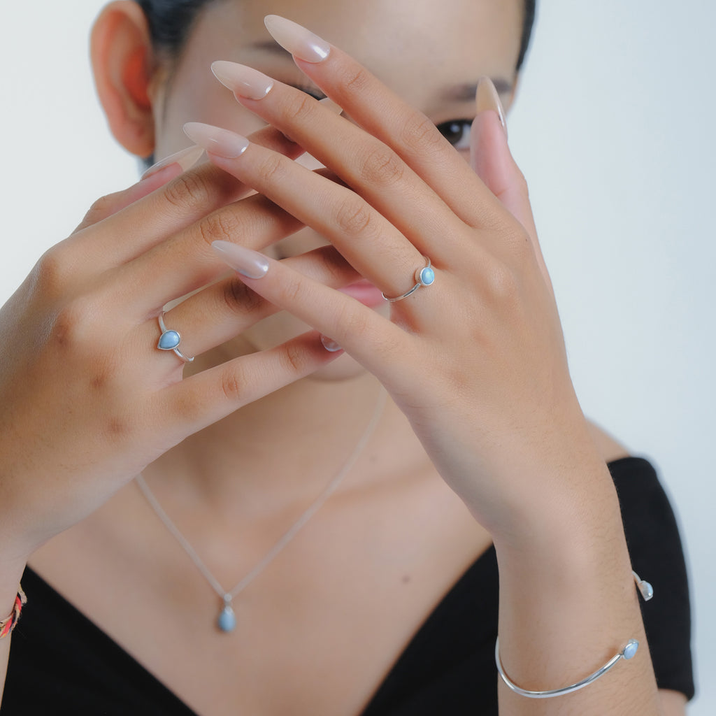 Cincin Oval Koleksi Larimar Sterling Silver 925