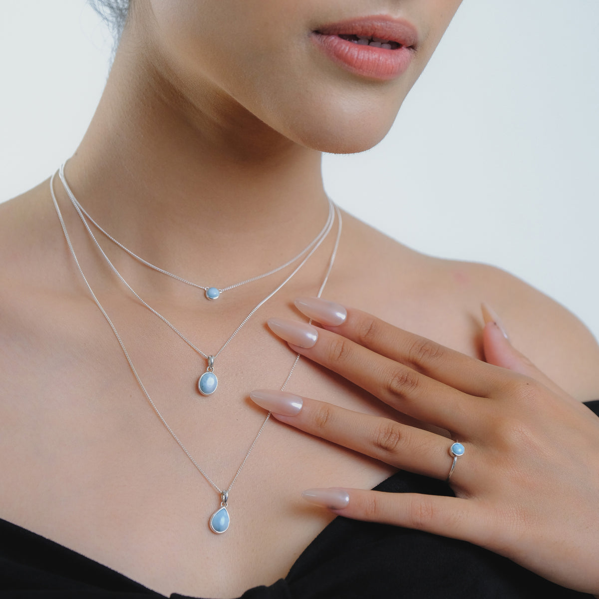 Pendant Oval Koleksi Larimar Sterling Silver 925