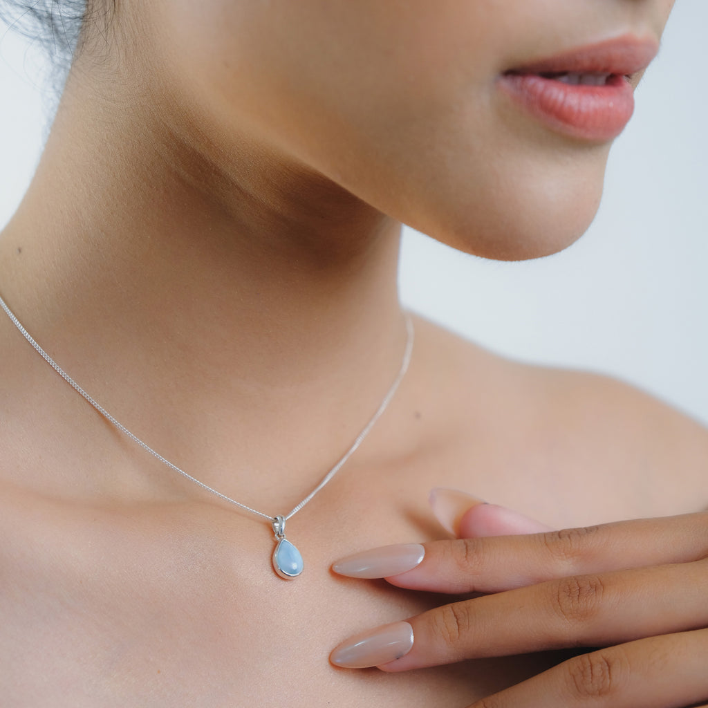 Teardrop Pendant Larimar Collection Sterling Silver 925