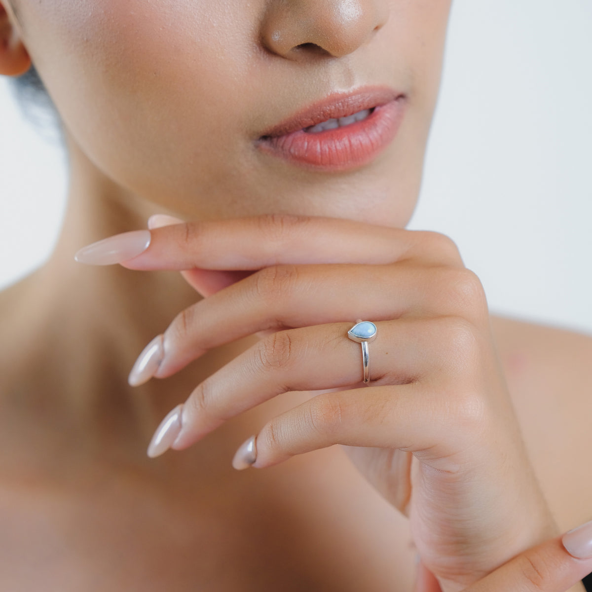 Cincin Teardrop Koleksi Larimar Sterling Silver 925