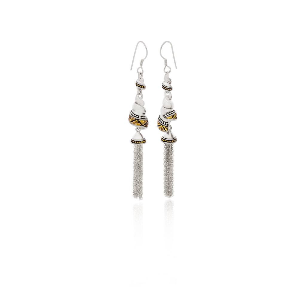 Anting Perak 925 Koleksi Keong Mas Model Double Drop Earrings