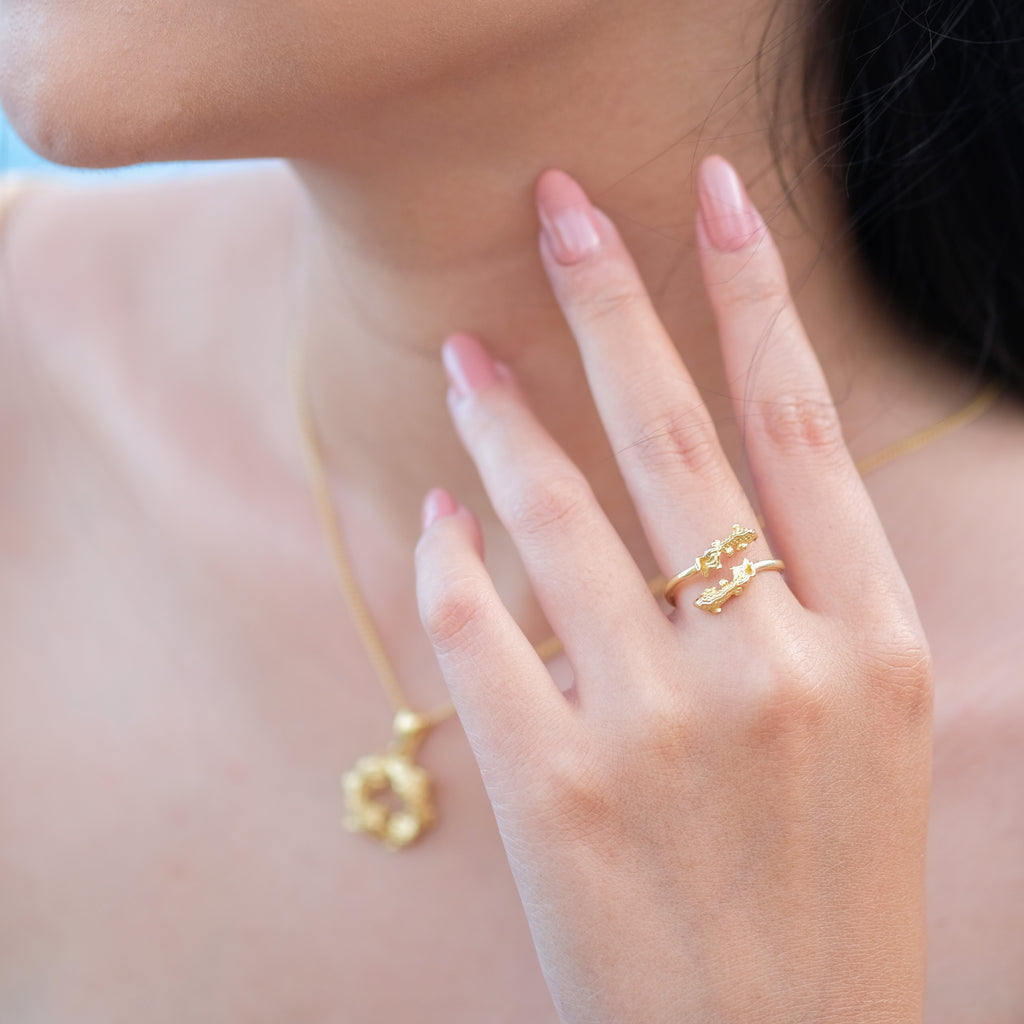 Cincin Perak Yamabuki Sterling Silver 925 Gold Plated